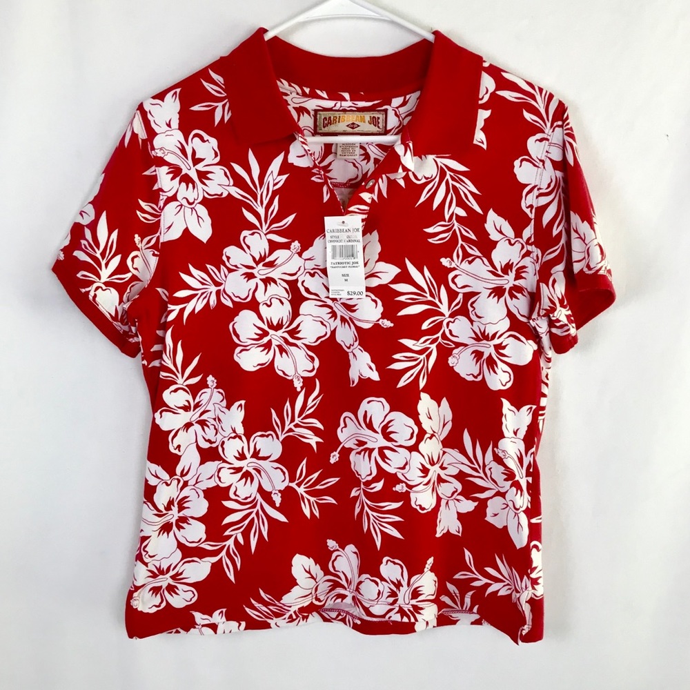 Caribbean Joe Top Short Sleeved Size Medium